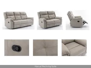 PS Global 3+1+1  Light Grey Fabric Reclining sofa