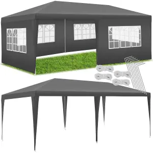 Gazebo Vivara - 6 x 3 m, with 5 side panels, weather & UV-resistant - grey