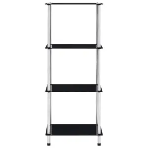 Berkfield 4-Tier Shelf Black 40x40x100 cm Tempered Glass