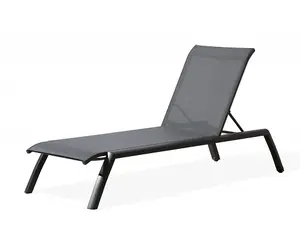 Garden Store Direct Anzio Aluminium Sun Lounger in Anthracite Grey