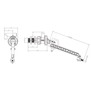 Flomasta Side inlet valve Brass & plastic Side entry Ball cock Fill valve 25mm