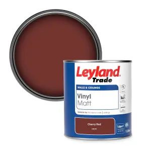 Leyland Trade Vinyl Matt Walls & Ceilings Emulsion Paint Cherry Red (04D45) 1L