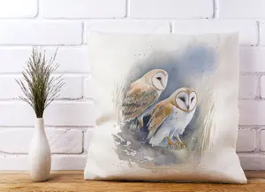 Barn Ano Owls Watercolour Cushions 45cm x 45cm