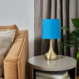 Chasse Metal Table Lamp (Set of 2) Gold Base / Blue Shade / Not Included