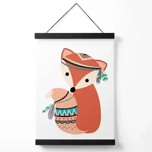 Fox Tribal Animal Medium Poster with Black Hanger