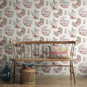 Cath Kidston Painted Kingdom Wallpaper Cream 182542