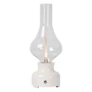 Lucide Jason Retro Table Lamp - LED Dim. - 1x2W 3000K - 3 StepDim - White