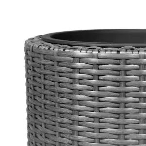 Verve IRAKLIA Grey Rattan effect Polyethylene (PE) Plant pot (Dia) 35cm, (H)40cm, 12L