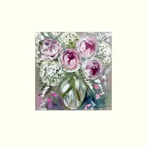 Amanda Brooks Blush Peony Print Purple/White/Blue (30cm x 30cm)