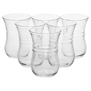 URBNLIVING 9cm Height 118ml Tea Glasses Set of 6 Pcs