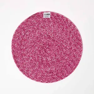 Homescapes Pink Handwoven Round Placemats Set of 4