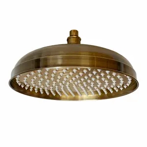 ENKI Traditional Antique Brass Fixed Solid Brass Shower Head Large 300mm