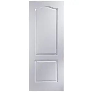 Geom Arched 2 panel Unglazed Arched White Woodgrain effect Internal Fire door, (H)1981mm (W)686mm (T)44mm