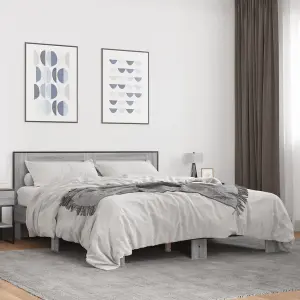 Berkfield Bed Frame without Mattress Grey Sonoma 150x200 cm King Size