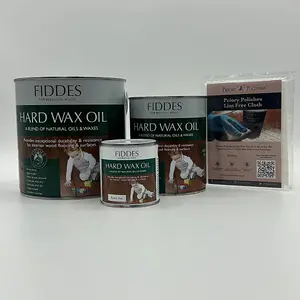 Fiddes Hard Wax Oil, Rustic Oak 1L + Free Priory Free Cloth