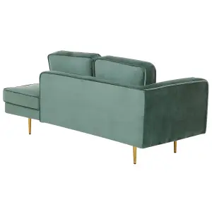 Left Hand Velvet Chaise Lounge Mint Green MIRAMAS