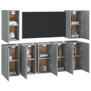 Berkfield TV Cabinets 7 pcs Grey Sonoma 30.5x30x60 cm Engineered Wood