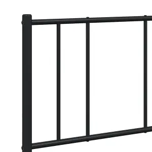 Berkfield Metal Bed Frame with Headboard Black 140x200 cm