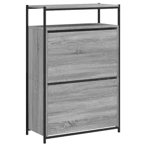 Shoe Cabinet Grey Sonoma 75x34x112 Engineered Wood