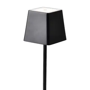 V-TAC Rechargeable Table Lamp Black Square LED USB Dimmable Light