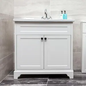 Belmont Floor Standing Vanity Unit in White (W)810mm