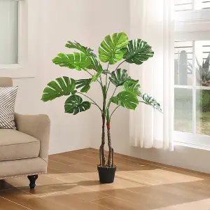 120cm H Artificial Palm Plants in Pot Fake Plants Tropical Palm Tree Potted Monstera Plant Tree for Indoor Decoration