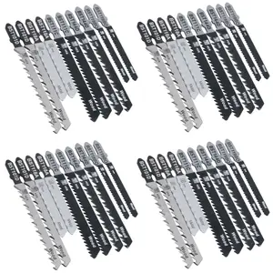 40pc T Shank Fitting Jigsaw Cutting Blades Set For Plastic Wood Metal HCS Blade