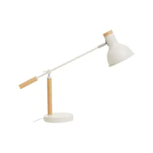 Interiors by Premier Matte White Table Lamp, Easy to Assemble Bedside Table Light, Eco-friendly Lamp for Table Living Room