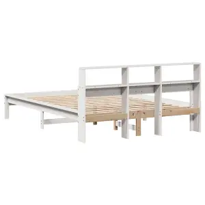 Berkfield Bed Frame without Mattress White 135x190 cm Double Solid Wood Pine