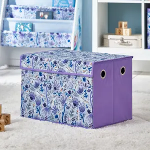 Disney Frozen Large Fabric Storage Box with Flip-Top Lid - Durable, Collapsible Toy Chest for Kids' Books, Treasures & Toys