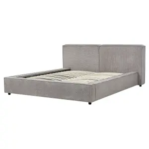 Fabric EU King Size Bed Grey LINARDS