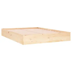 Berkfield Bed Frame Solid Wood 135x190 cm Double