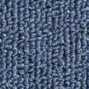 Blue Carpet Tiles  For Contract, Office, Shop, Home, 3mm Tufted Loop Pile, 5m² 20 Tiles Per Box