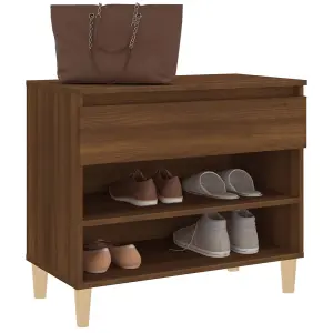 Berkfield Shoe Cabinet Brown Oak 70x36x60 cm Engineered Wood