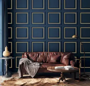 Arthouse Stately Panel Navy Wallpaper