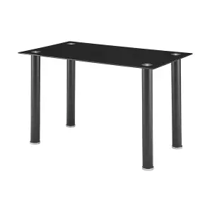 Moderno Glass Dining Table and Chairs Set of 4 - Black