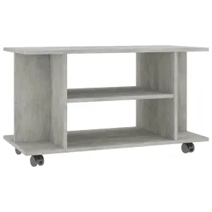 Berkfield TV Cabinet with Castors Concrete Grey 80x40x40 cm Engineered Wood