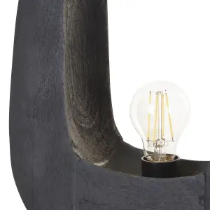 Mango Wood Table Lamp Black AJAY