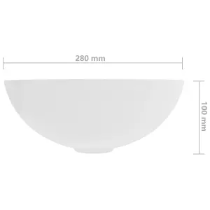 Berkfield Bathroom Sink Ceramic Matt White Round