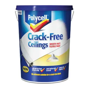 Polycell Crack free White Matt Emulsion paint, 5L