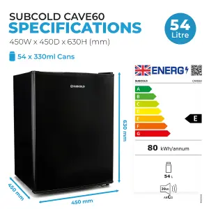 Subcold Cave 60 Solid Door Drinks Fridge