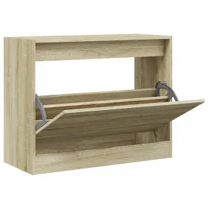 Berkfield Shoe Cabinet Sonoma Oak 80x34x63 cm Engineered Wood