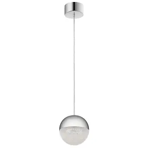 Luminosa Kichler Moonlit Integrated LED Spherical Pendant Ceiling Light Polished Chrome, 3000K