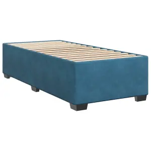 Berkfield Box Spring Bed with Mattress Dark Blue 90x190 cm Velvet