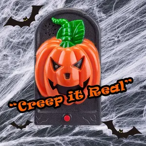 Halloween Spooky Doorbell with Flashing LED Lights Trick or Treat  Pumpkin