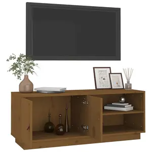 Berkfield TV Cabinet Honey Brown 105x34x40 cm Solid Wood Pine