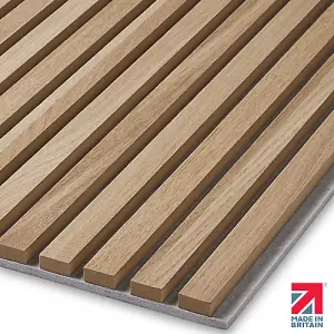 Naturewall SlatWall Acoustic Natural Oak - 240cm x 60cm on Grey Felt