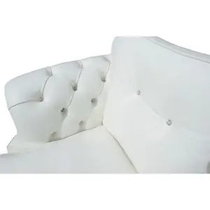 Chesterfield 3 Seater Crystal White Leather Sofa Settee Bespoke In Era Style