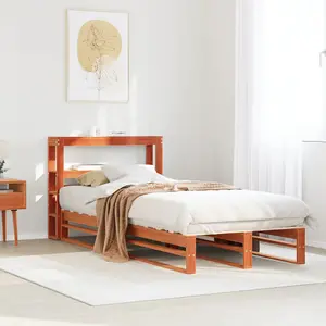 Berkfield Bed Frame without Mattress Wax Brown 100x200 cm Solid Wood Pine