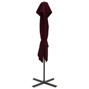 Berkfield Cantilever Umbrella with Double Top 250x250 cm Bordeaux Red